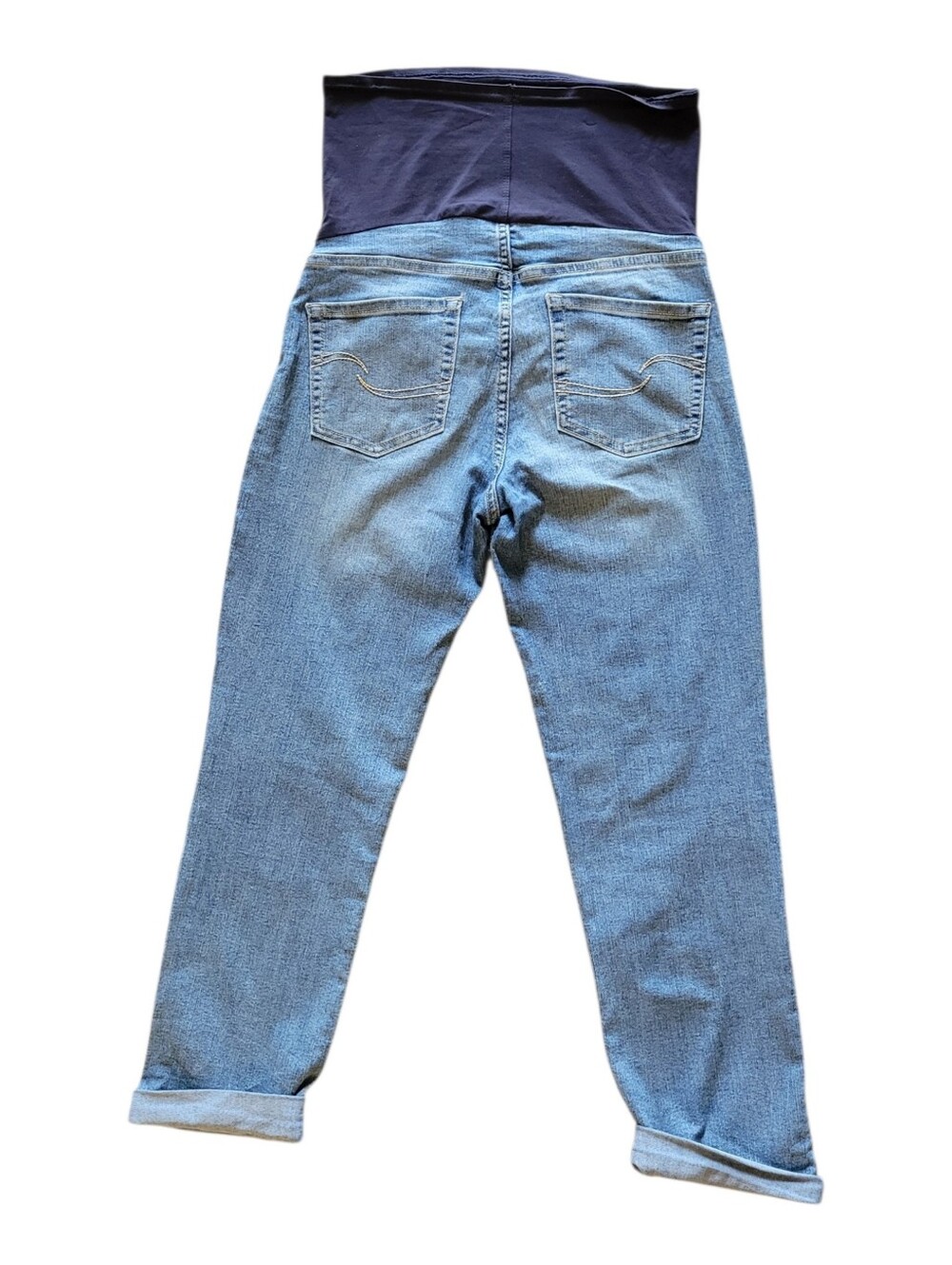Levi's Light Blue Maternity Boyfriend Jeans with Navy Panel - Picture 2 of 5